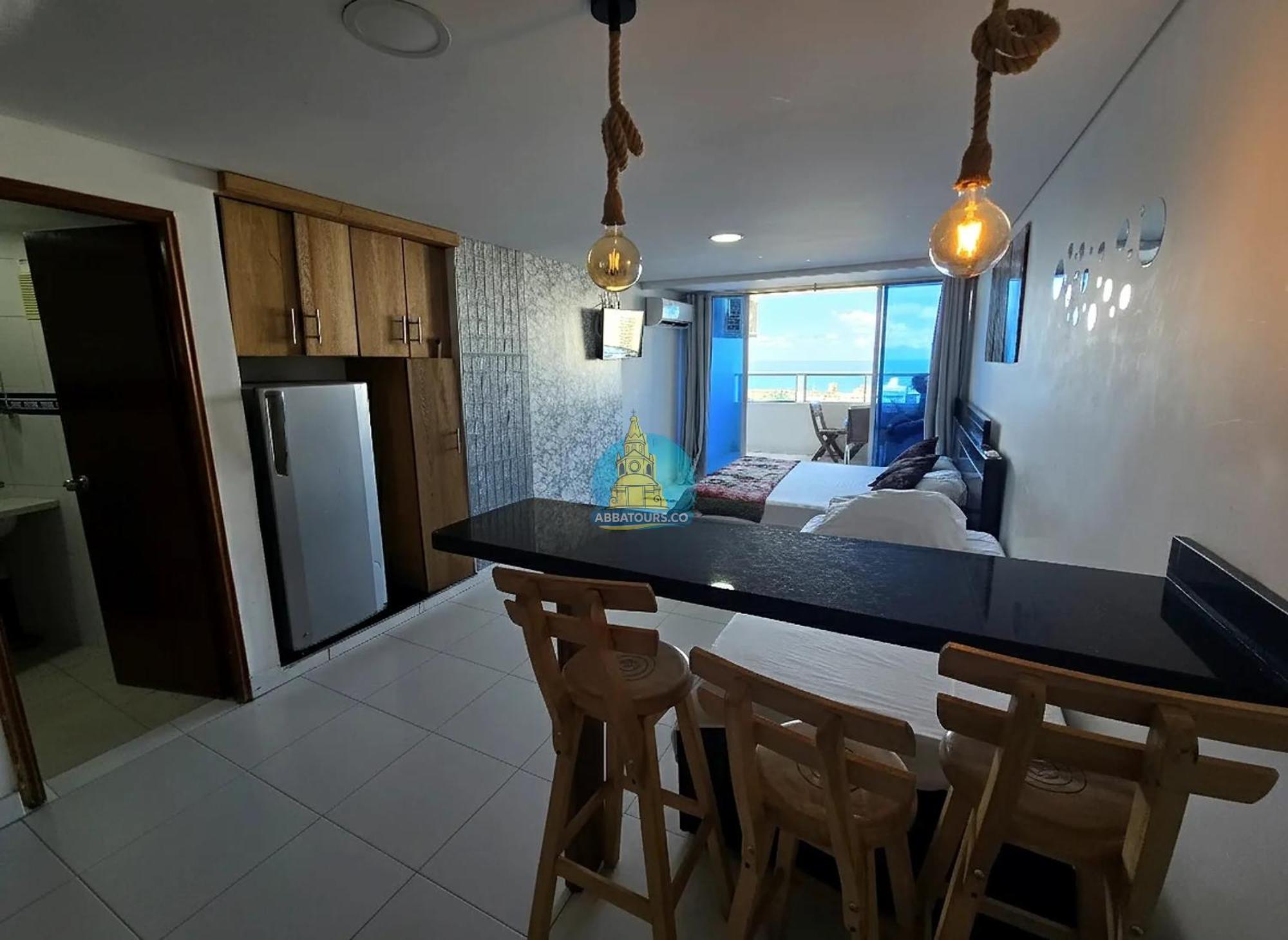 Apartamento Aparta Estudio Con Balcón Y Vista Cartagena